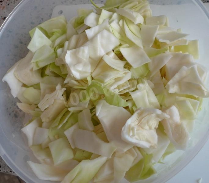 Шаг 4 приготовления Ленивые голубцы с куриным фаршем в мультиварке