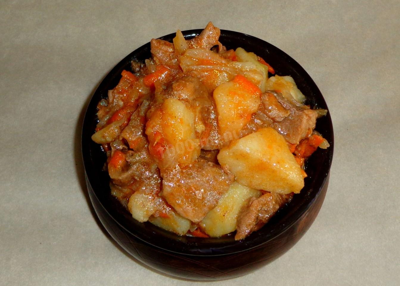 Шаг 9 приготовления Рагу из филе утки с капустой и картофелем