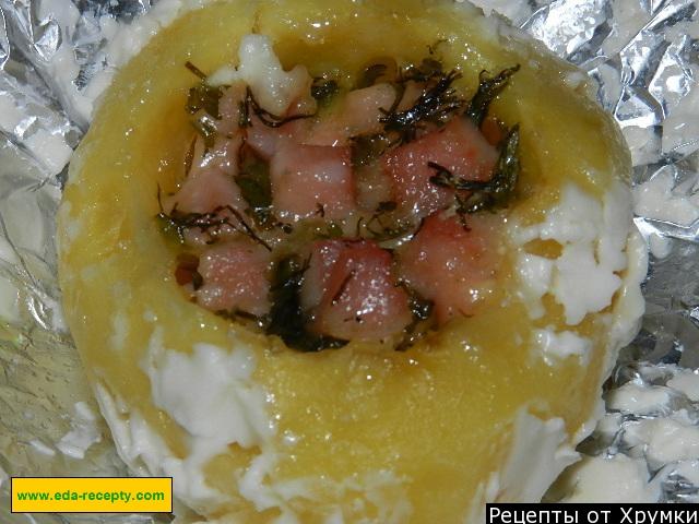 Шаг 9 приготовления Запеченный картофель в фольге с сыром и майонезом