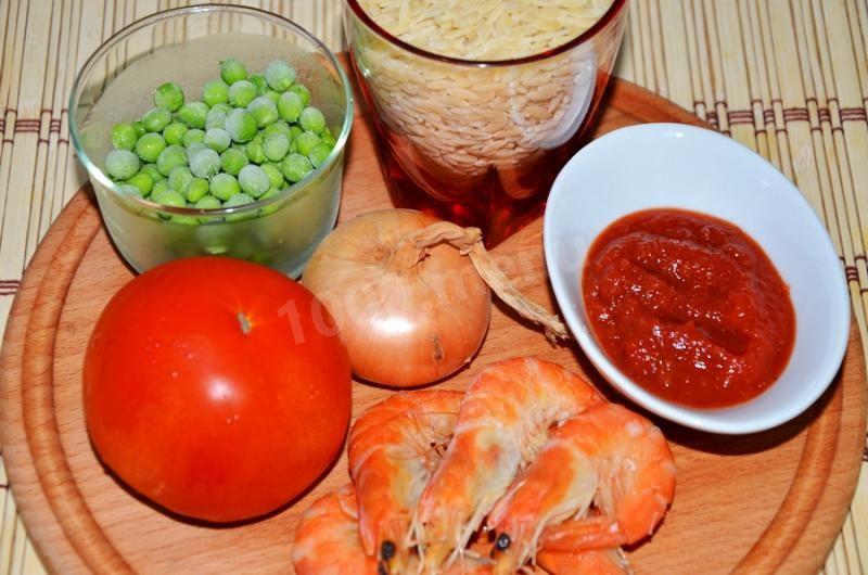 Шаг 1 приготовления Паста орзо с креветками и зеленым горошком
