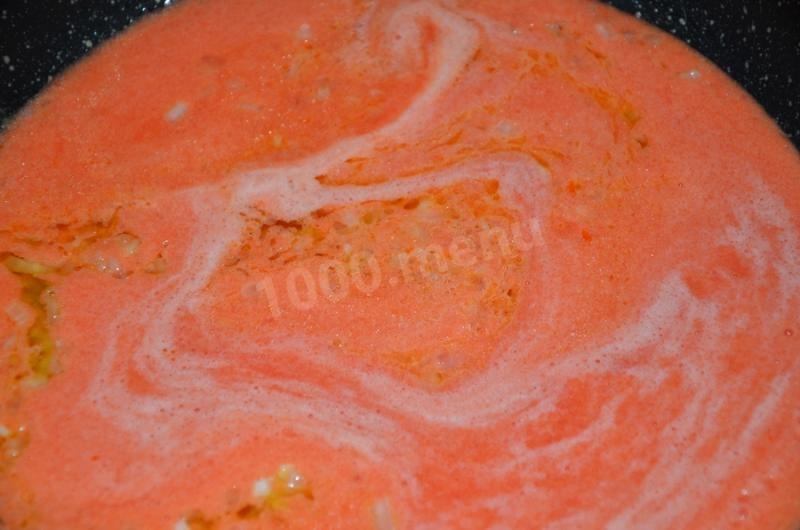 Шаг 8 приготовления Паста орзо с креветками и зеленым горошком