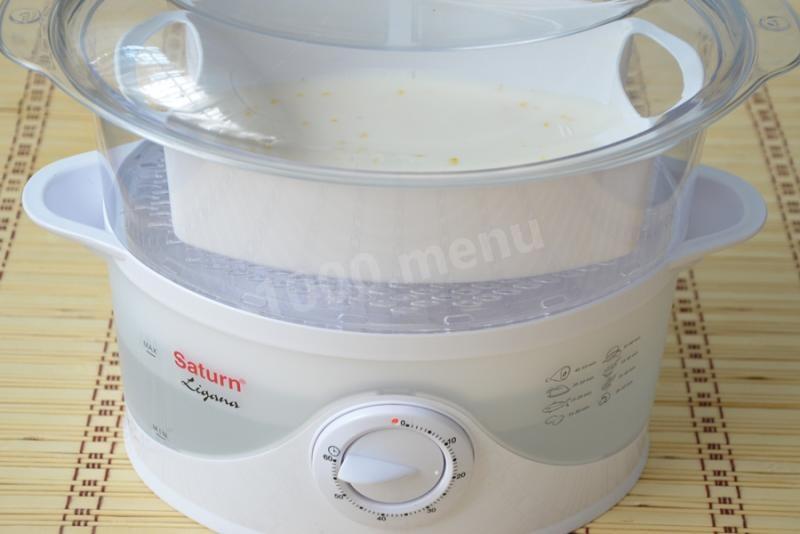 Шаг 4 приготовления Кукурузная каша в пароварке