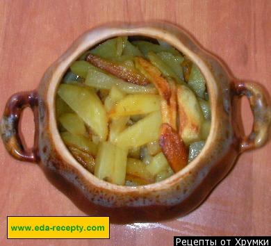 Шаг 15 приготовления Картофель с грибами и мясом в горшочке