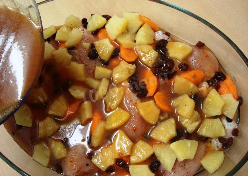 Шаг 5 приготовления Курица в соусе с ананасами по-китайски