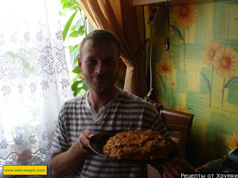Шаг 8 приготовления Капустная запеканка с грибами