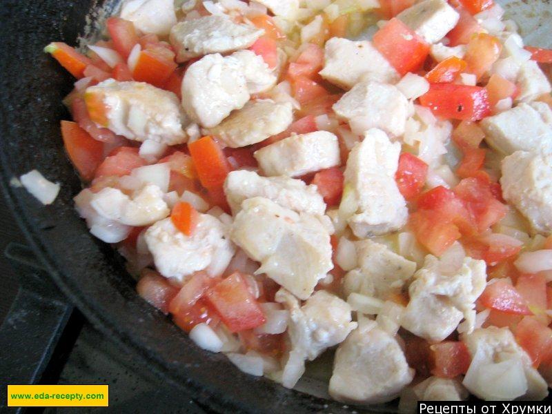 Шаг 9 приготовления ПП Гречка с курицей и помидорами
