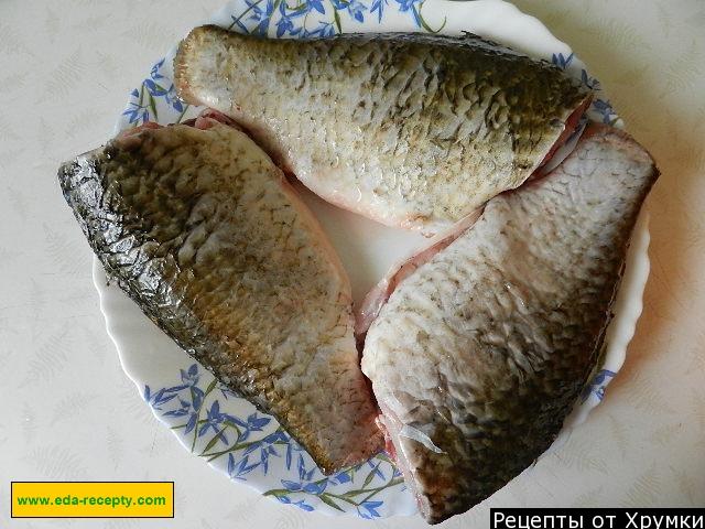 Шаг 2 приготовления Караси с сыром в духовке