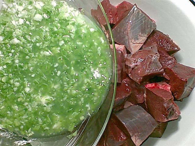 Шаг 8 приготовления Шашлык из сердца на углях