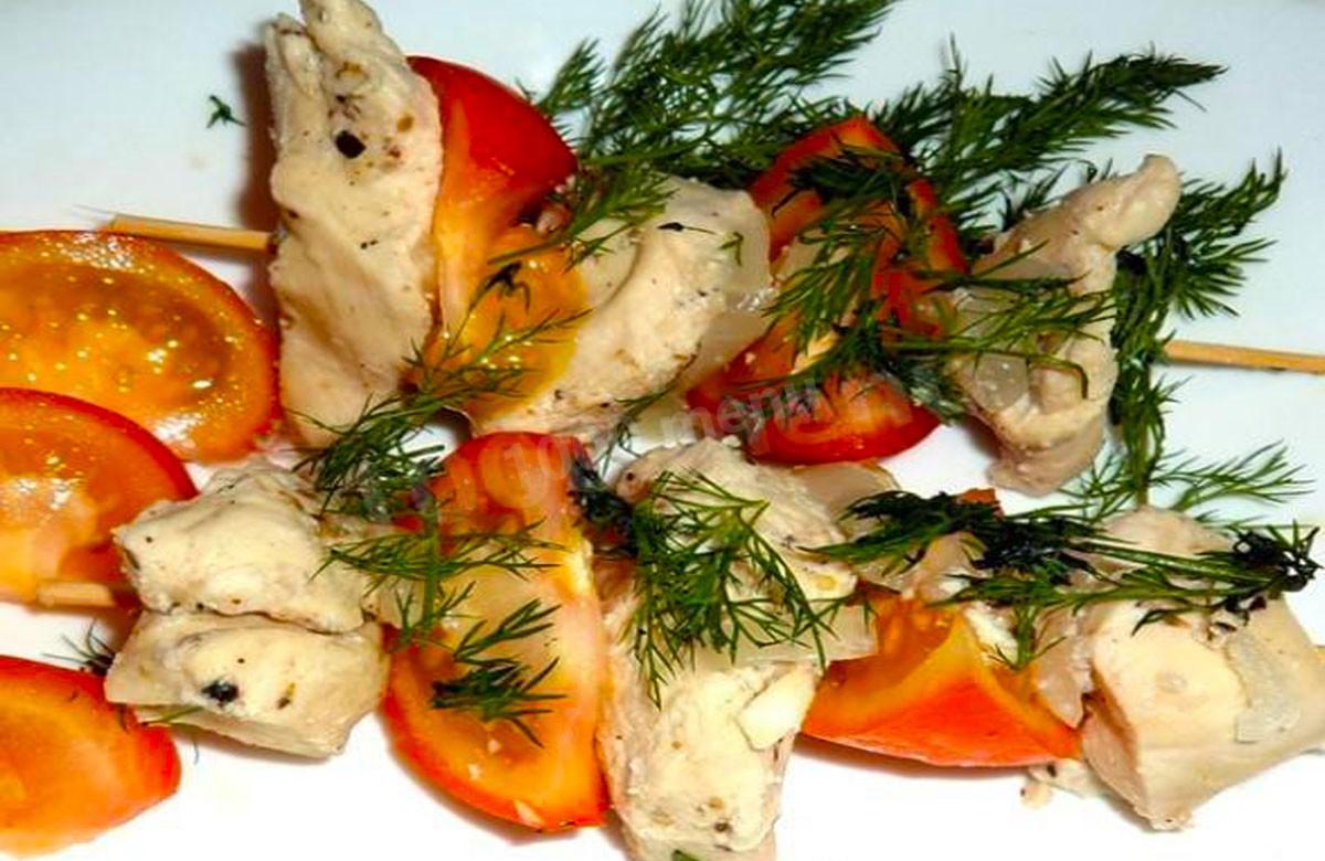 Обложка рецепта Шашлык в мультиварке из курицы