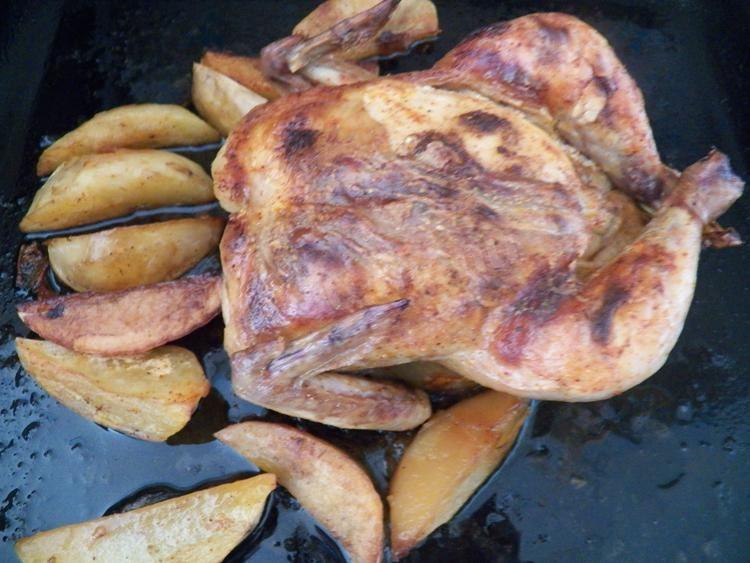 Шаг 13 приготовления Запеченная курочка в духовке по-быстрому