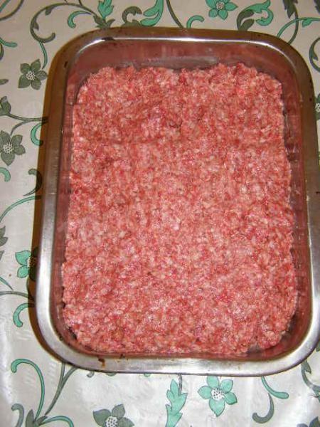 Шаг 4 приготовления Запеканка с яблоками и фаршем Мужские капризы