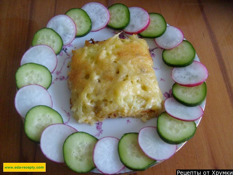 Шаг 12 приготовления Куриное филе в духовке с картофелем сыром яйцом