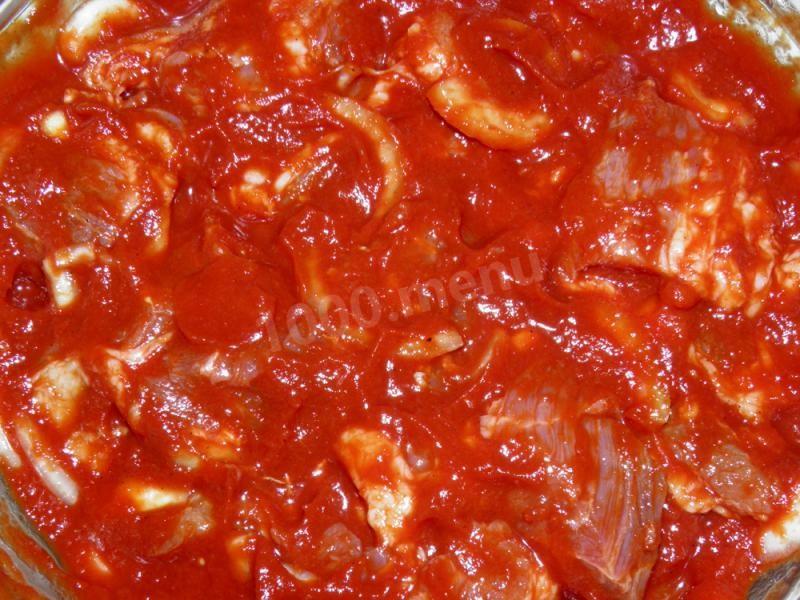 Шаг 10 приготовления Шашлык в томатной пасте на углях