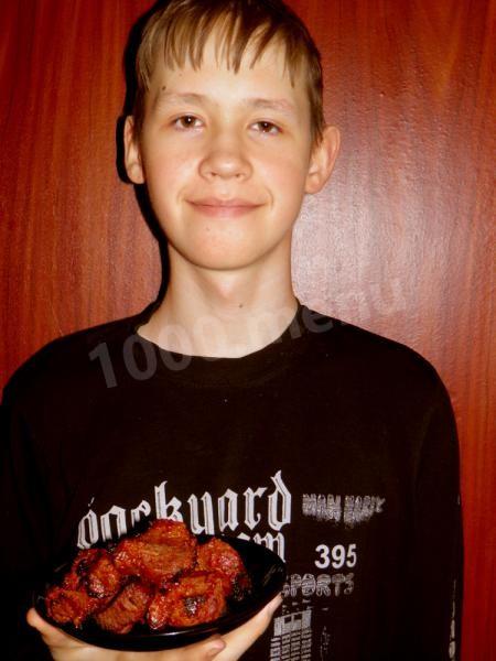 Шаг 13 приготовления Шашлык в томатной пасте на углях