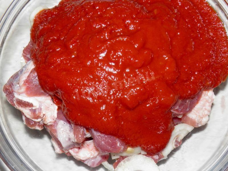 Шаг 9 приготовления Шашлык в томатной пасте на углях