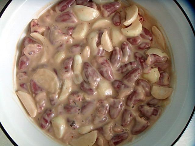 Шаг 10 приготовления Шашлык сердечки куриные в горчичном маринаде