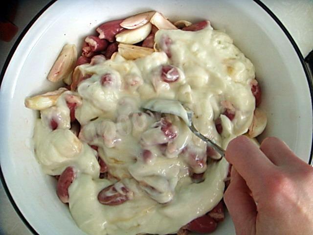 Шаг 9 приготовления Шашлык сердечки куриные в горчичном маринаде