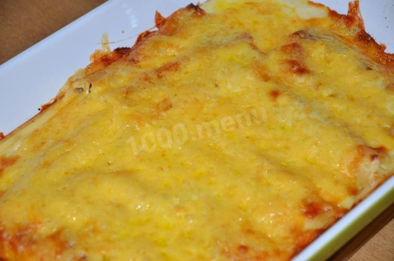 Шаг 17 приготовления Каннеллони с мясным фаршем, помидорами и сыром