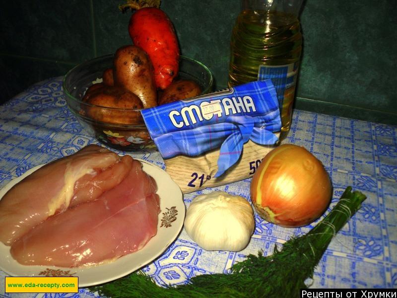 Шаг 1 приготовления Курица в горшочке с картошкой жаркое
