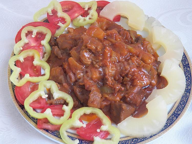 Обложка рецепта Мясо в кисло-сладком соусе
