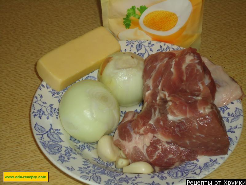 Шаг 1 приготовления Мясо по капитански