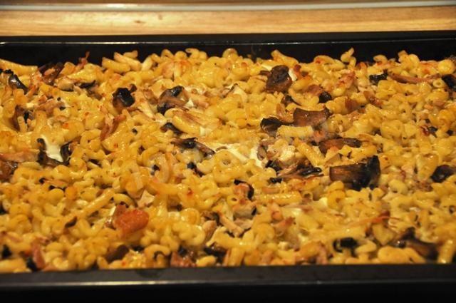 Шаг 9 приготовления Макароны с грибами и яйцом