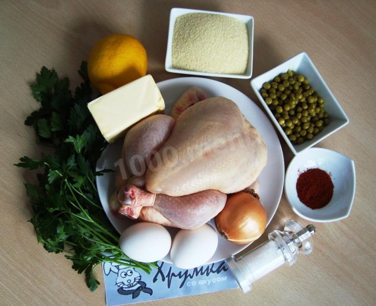 Шаг 1 приготовления Фаршированная манкой курица запеченная в духовке