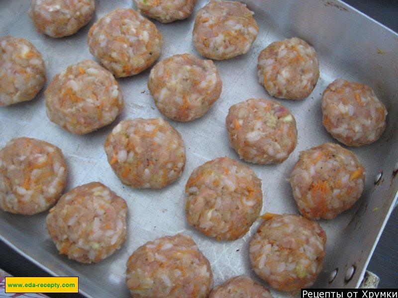 Шаг 7 приготовления Ежики из фарша с рисом в духовке