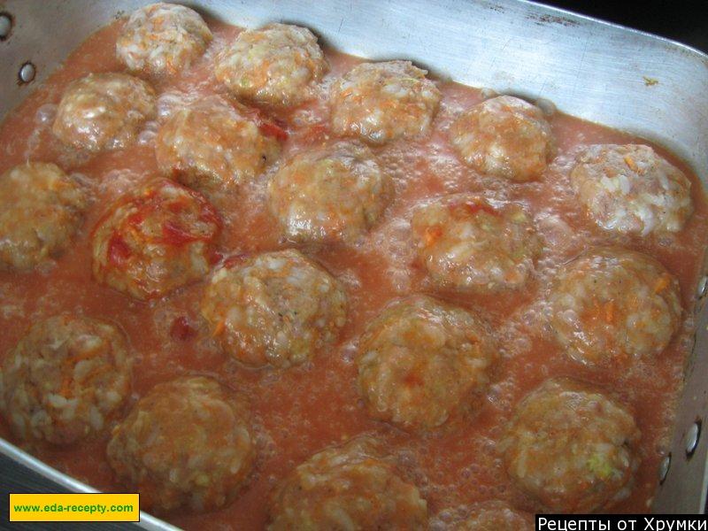 Шаг 9 приготовления Ежики из фарша с рисом в духовке