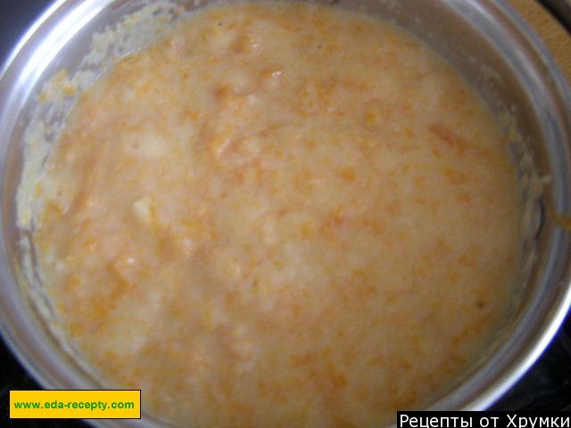 Шаг 4 приготовления Запеканка из тыквы на манной каше