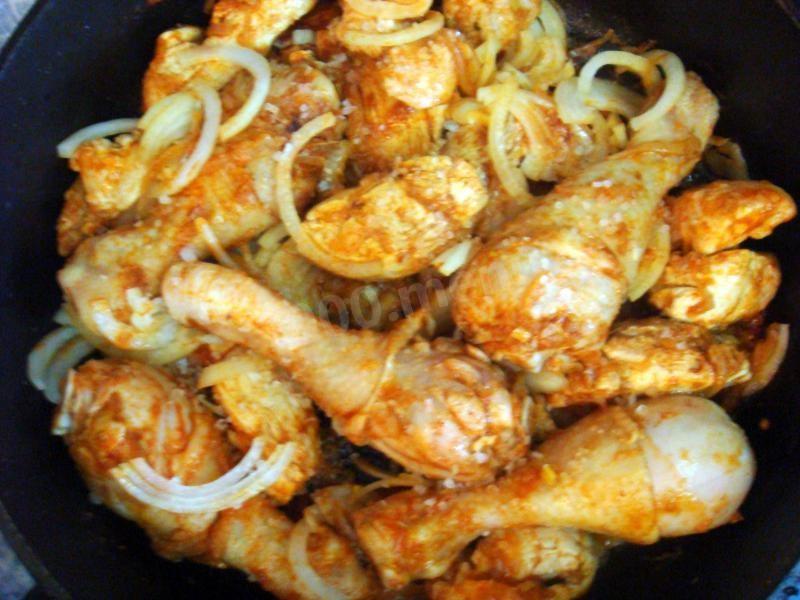 Шаг 10 приготовления Курица с луком и нутом