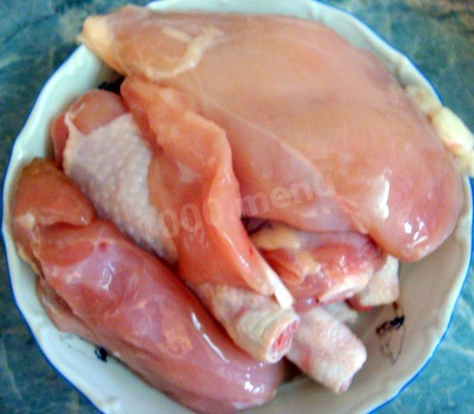Шаг 1 приготовления Жаркое из курицы с чечевицей