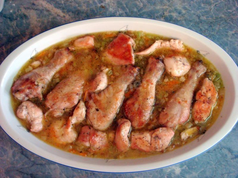 Шаг 10 приготовления Жаркое из курицы с чечевицей