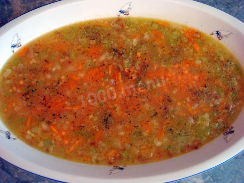 Шаг 9 приготовления Жаркое из курицы с чечевицей