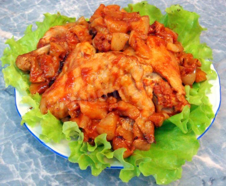 Шаг 7 приготовления Курица в кисло-сладком соусе в мультиварке