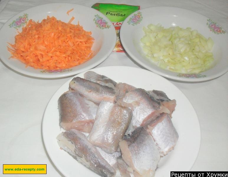 Шаг 2 приготовления Хек с овощами