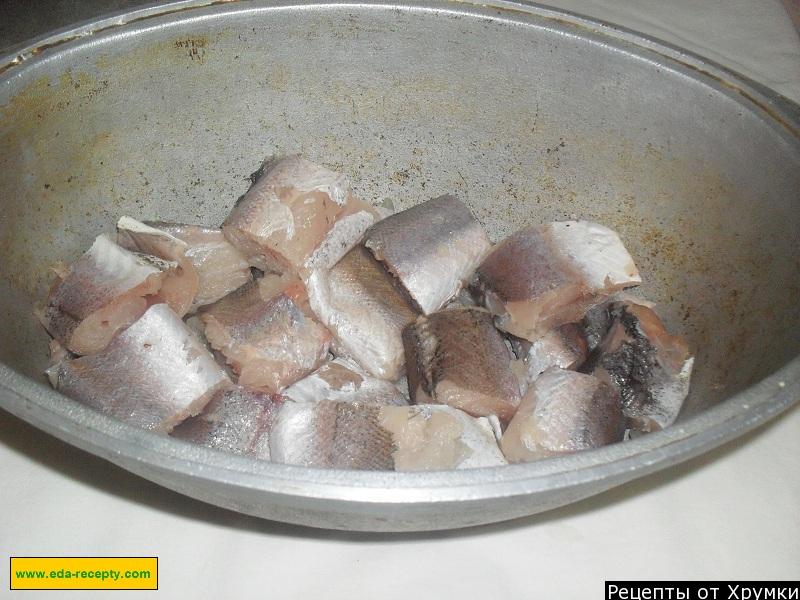Шаг 3 приготовления Хек с овощами