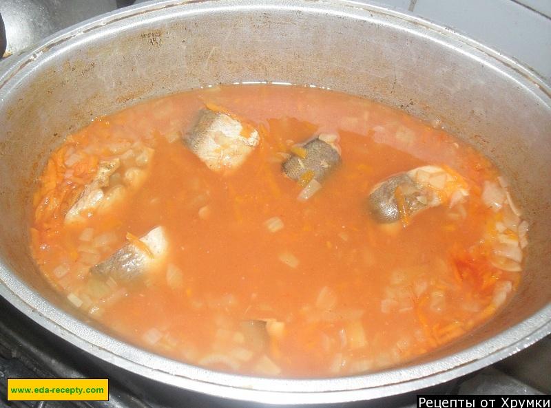 Шаг 6 приготовления Хек с овощами