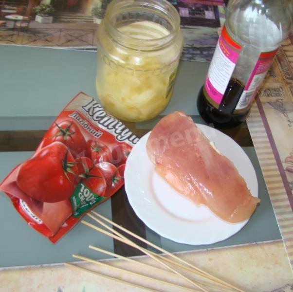 Шаг 1 приготовления Куриный шашлык на шпажках мягкий и сочный