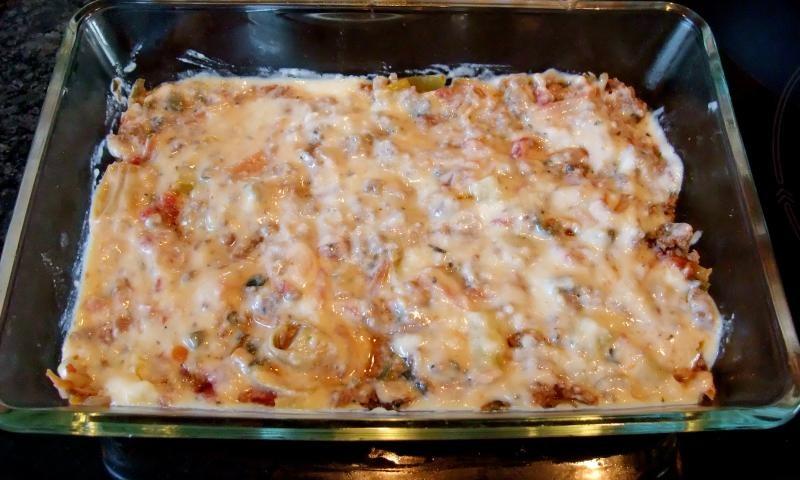 Шаг 9 приготовления Лазанья с фаршем бешамель домашняя в духовке