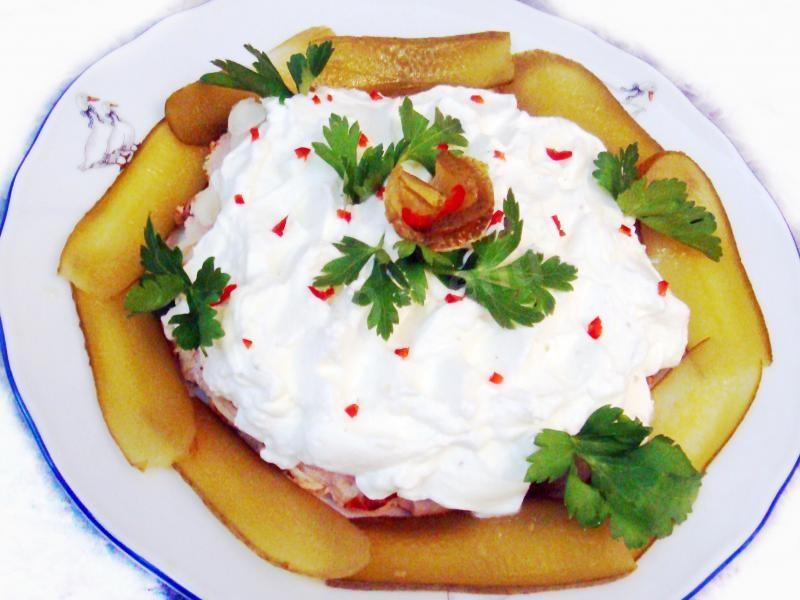 Обложка рецепта Закуска из свинины под сливочным соусом