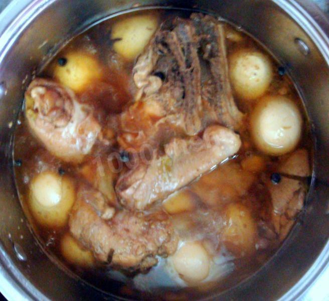 Шаг 19 приготовления Курица в красном соусе с яйцами