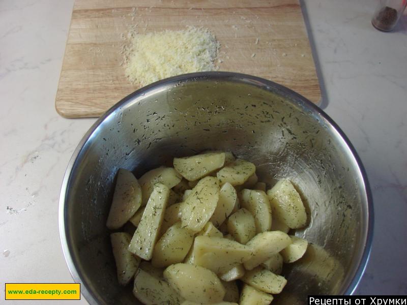 Шаг 9 приготовления Шашлычки из гребешка и лосося с пряным картофелем