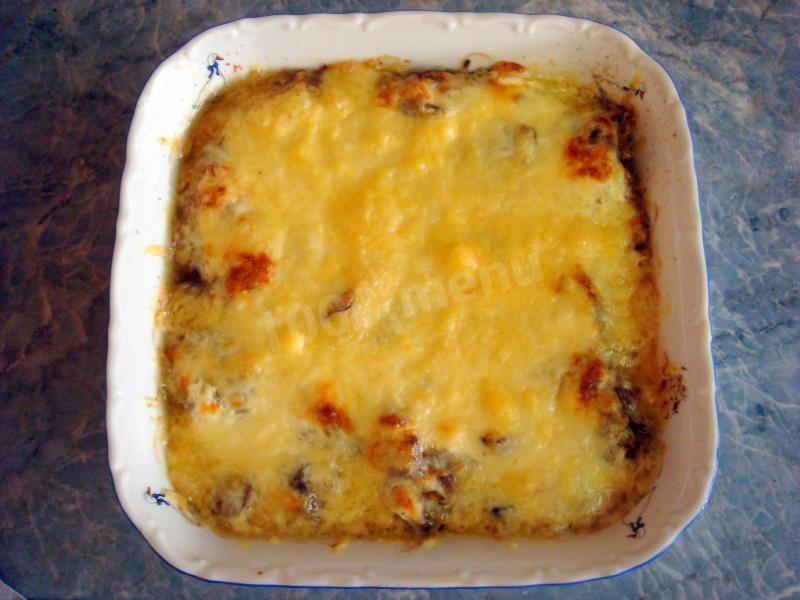 Шаг 11 приготовления Куриная печень под сочной сырной корочкой