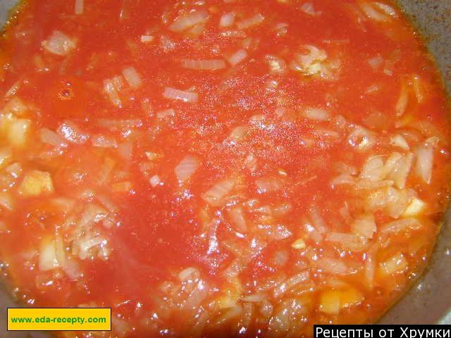 Шаг 7 приготовления Макароны с мясом и помидорами