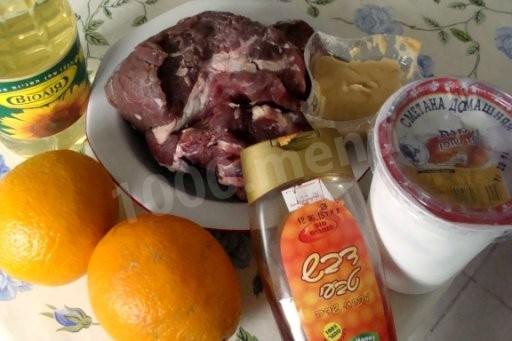 Шаг 1 приготовления Мясо с апельсинами