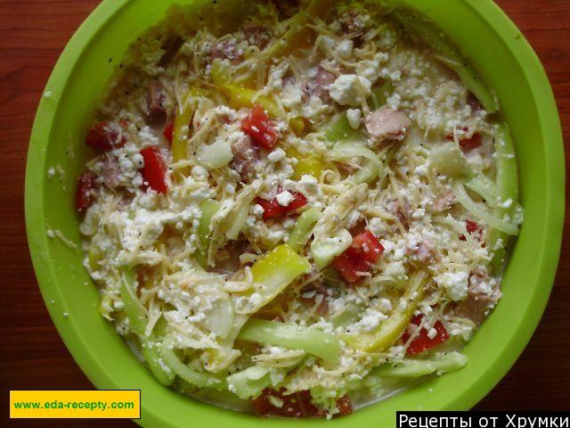 Шаг 12 приготовления запеканка с ветчиной сыром и яйцом