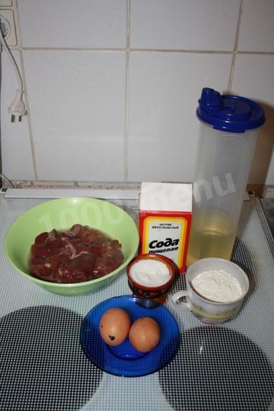 Шаг 1 приготовления Печеночные говяжьи блинчики