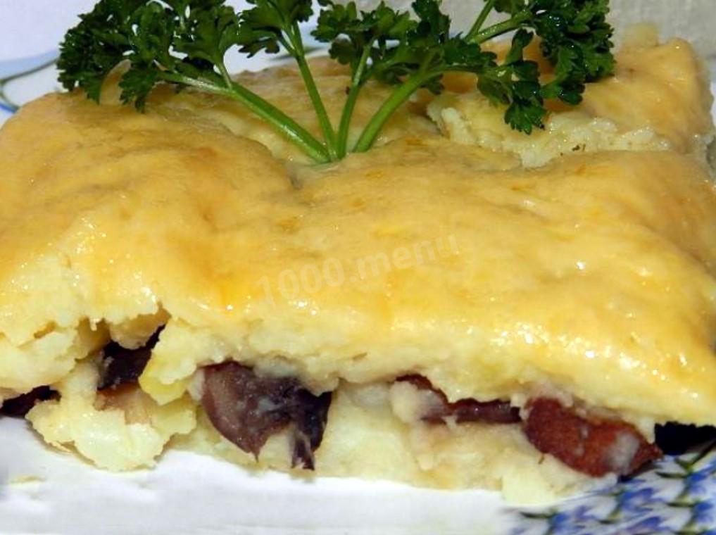 Обложка рецепта Картофельная запеканка с шампиньонами классическая