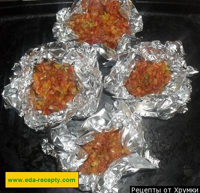 Шаг 7 приготовления Курица в фольге с овощами